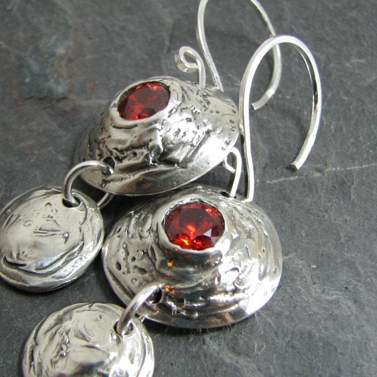 Meteor Series No. 6, PMC Artisan Jewelry, Fantastically Textured Handmade Earrings, OOAK