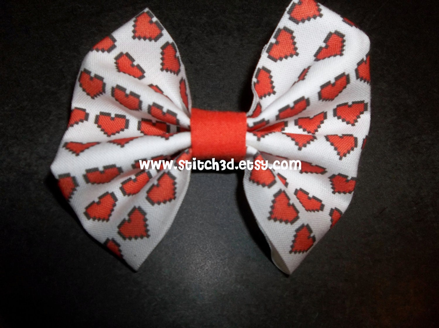 the Original Legend of Zelda Heart Container Fabric hair bow