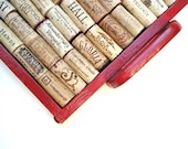 Red Japanese Lacquer Wine Cork Board Repurposed from an Old Tray by Lolailo