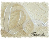Organza Ribbon 7/8 inch - White with gold shimmer
