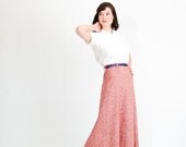 SALE - Vintage 1970s Skirt - 70s Tweed Skirt - Red Flecked