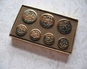 Elegant Monogrammed Button Set Mint Condition