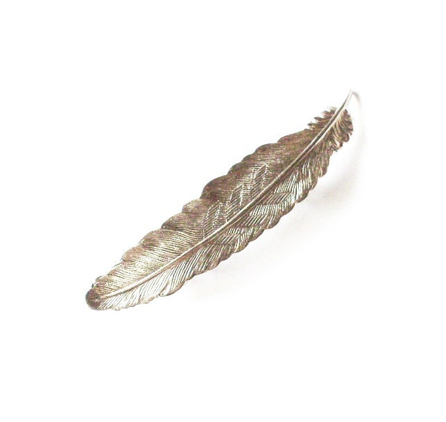 Silver Feather Barrette Feather Hair Clip Feather Hair Accessories Grecian Hair Accessories Woodland Wedding Hair Accessories Cute Adorable