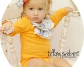 NEW orange and vintage blue patchwork hand dyed ruffle onesie, short sleeve, with headband, 3m 6m 9m 12m 18m 24m photo prop
