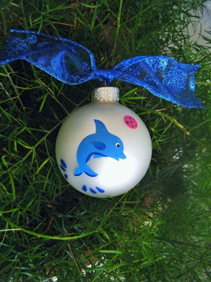 Dolphin Ornament Personalized Hand By Brushstrokeornaments