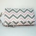Pink and Gray Chevron Clutch Purse Chevron Wristlet with Flap