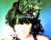 Steampunk costume mini top hat,  brown black stripe hat, riding hat, halloween adult headpiece : Victoria