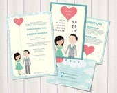 Package: Save-the-date and Wedding Invitation Suite - Love's Afloat design