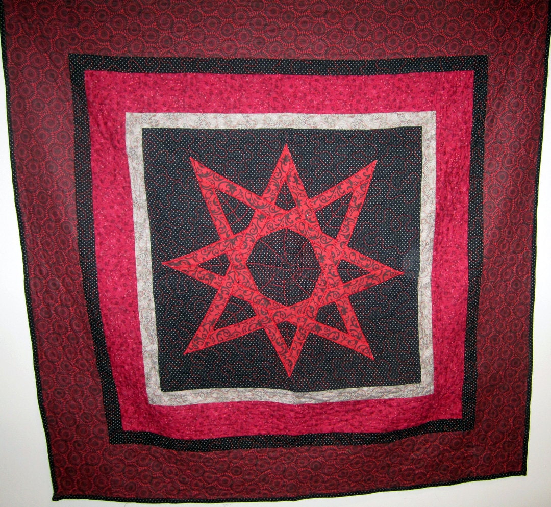 Pagan Eight Pointed Star Quilt Throw Wall by