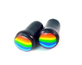 8mm Rainbow Plugs 0g Polymer Clay Single Flared