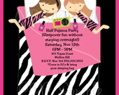 Pajama Party Birthday Invitation Sleepover Birthday Party Invitations Printable or Printed Il_170x135