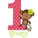 Monkey T Shirt or Onesie Personalized Birthday Party Number