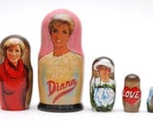 England UK Princess Diana politicians  matryoshka nesting doll, 5 pc, free shipping