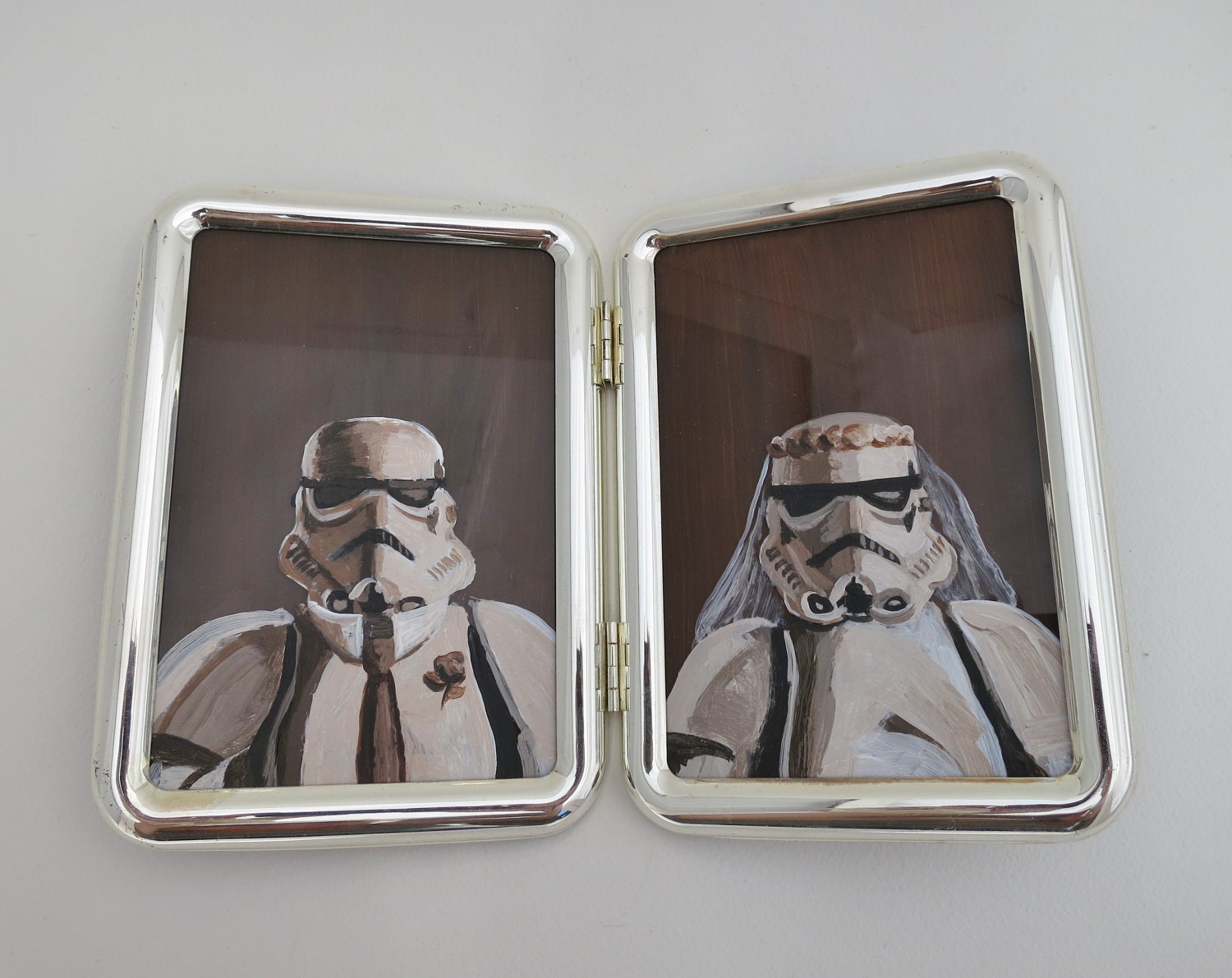 Stormtrooper Wedding, Bride and Groom Cameo Portraits