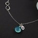 Personalized Necklace. Silver Infinity Necklace. Birthstone Necklace,Monogrammed Initial, Sterling Silver, Lovely Birthday, Romantic Gift