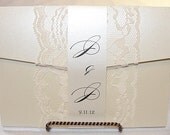 AMY - BAND2  Lace Wedding Invitation, Invite, Vintage, Shabby Chic, Couture, Elegant