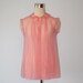 1960s Baby Doll Lingerie / Vintage Sheer Pink Chiffon Nightgown