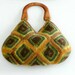 Women's crochet handbag, Fall Fashion Handbag, Crochet Granny Square, Felted Wool Crochet  Shades brown green beige mustard