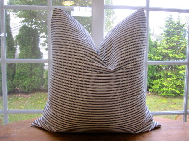 NEW...Pillow, Decorative Throw Pillow Cover, Black Classic Ticking Stripe Pillow Cover 20 x 20