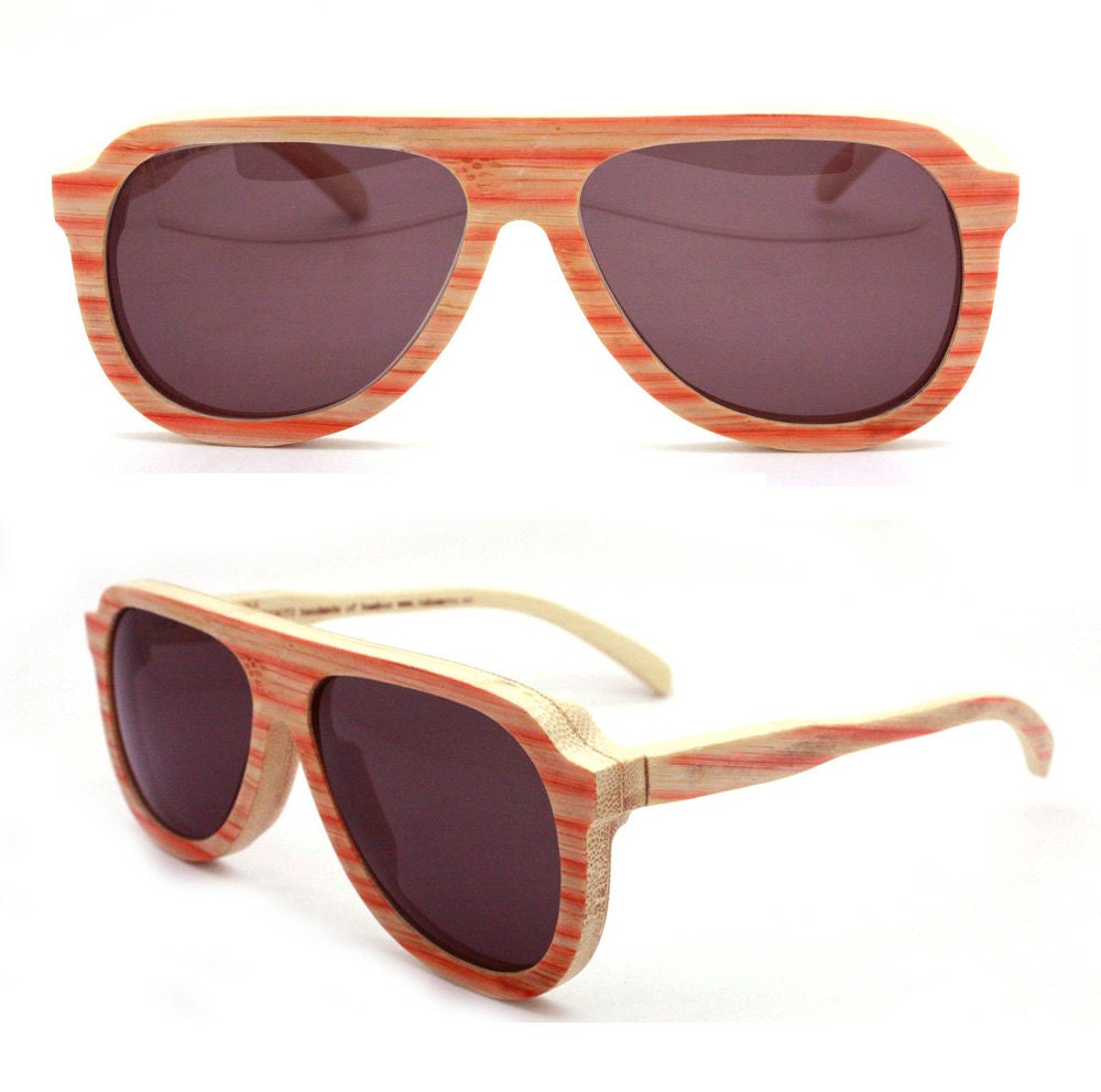 aviator  vintage handmade bamboo red sunglasses eyeglasses glasses frames 1106 c0501