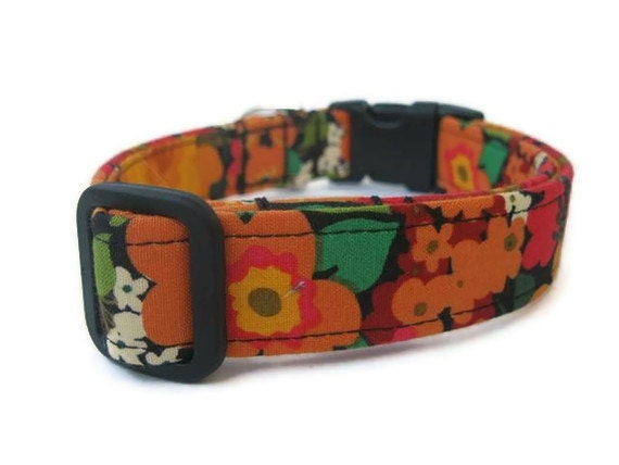 Autumn Floral Dog Collar - Custom Fall Dog Collar