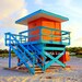 Orange and Blue Lifeguard house, Miami Beach FL 8 x 10 print