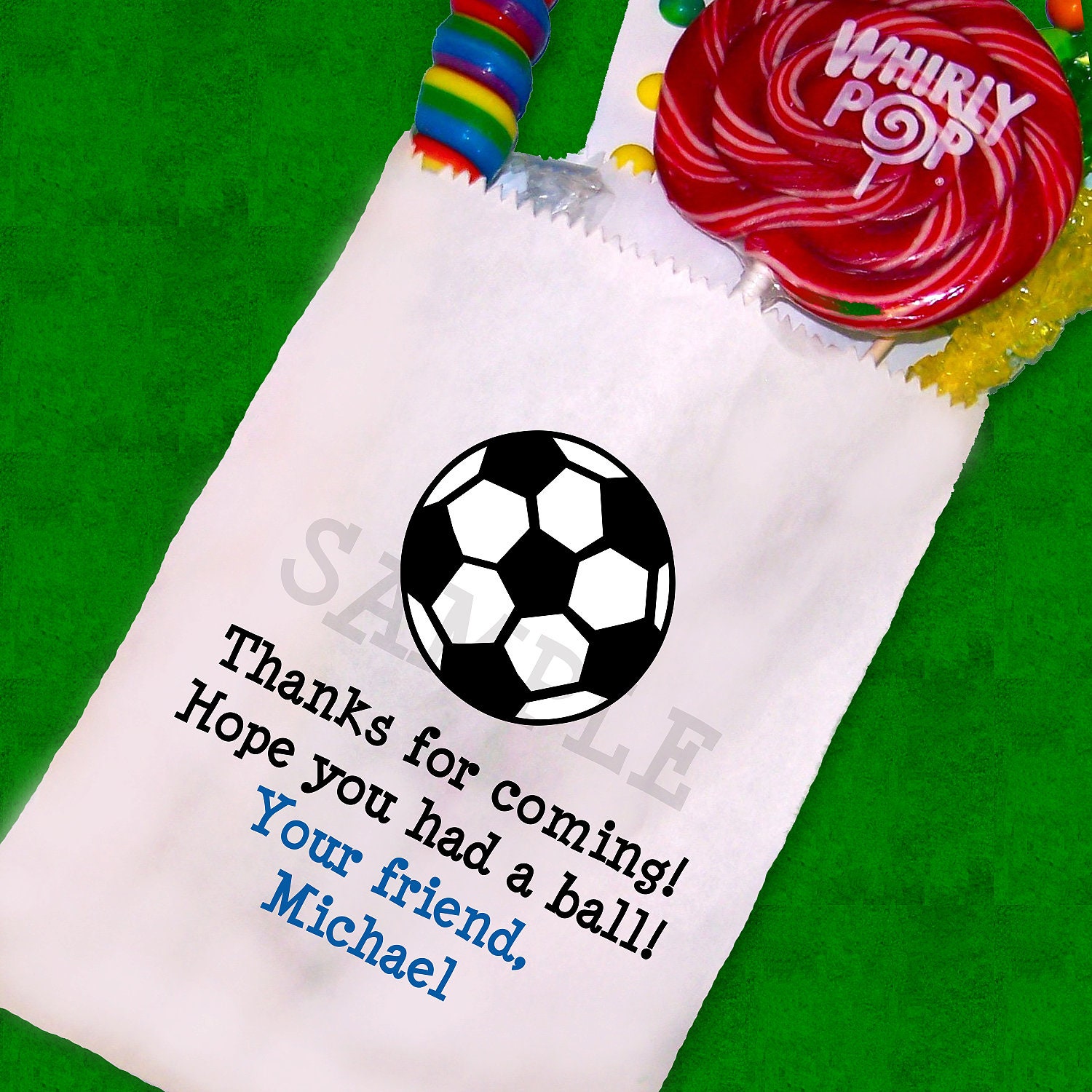 Soccer Party Favor bag Soccer Candy Bags by TheTrendyButterfly