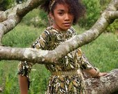 Star Shine, Stunning French Vintage, Gold Sequin Encrusted Long Sleeved Evening Scalloped Maxi Dress, from Paris