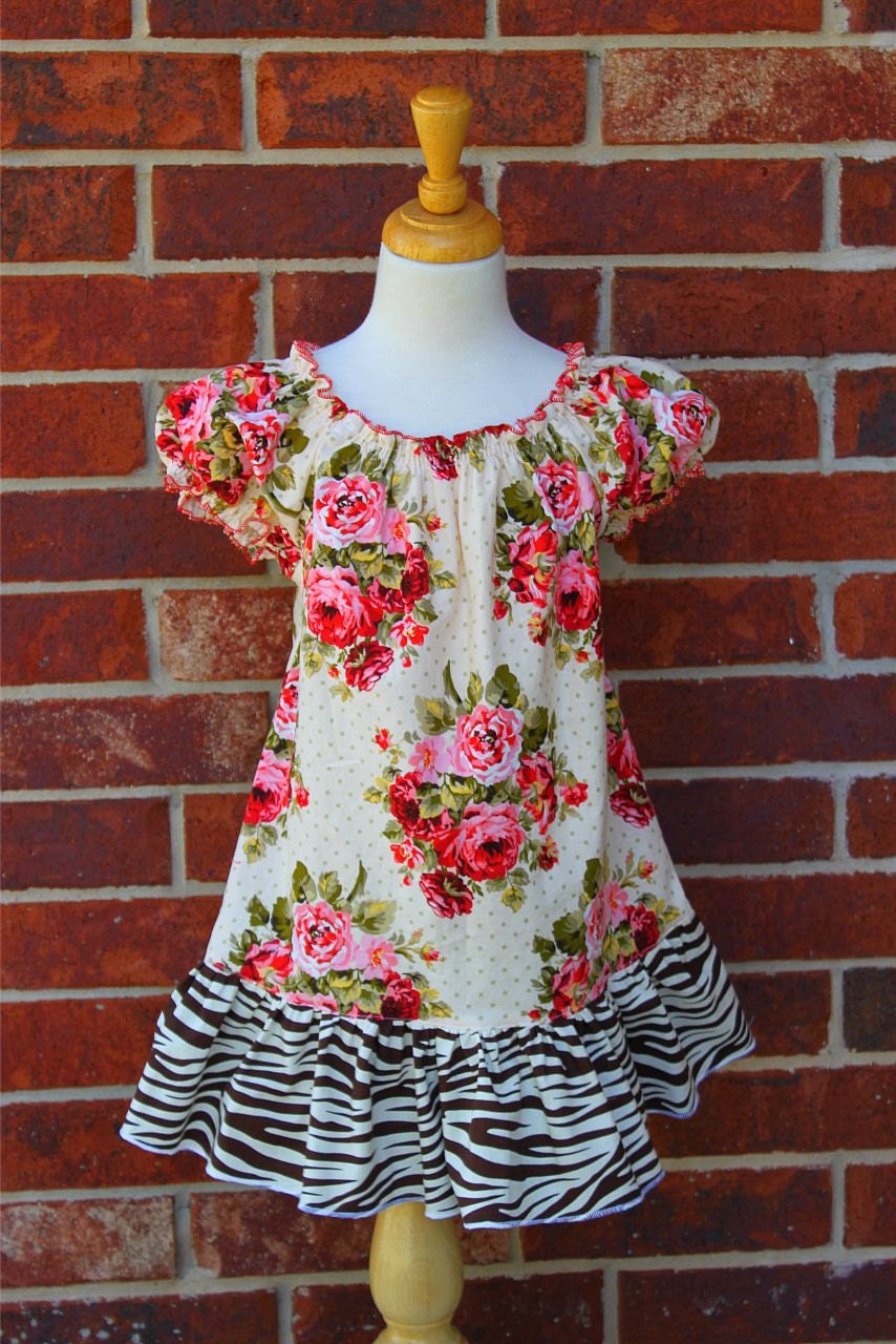 Nadia Peasant Dress Pattern  - option for bottom ruffle included - PDF Tutorial - EBook - Sizes 12mo - 8yr