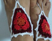 Barefoot Sandals, Crochet, Knitted, Sexy Foot Jewelry, Wedding, Beach, Festival, Yoga,Thong,Bridal,Cuff,Gypsy,Lace.