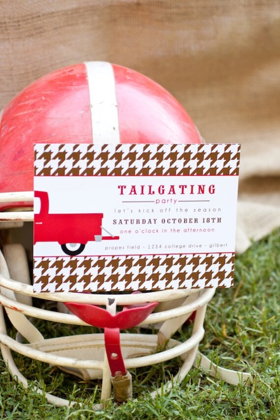 PARTY PRINTABLE - Tailgating Football Theme Party Invitation - Petite Party Studio Il_570xn