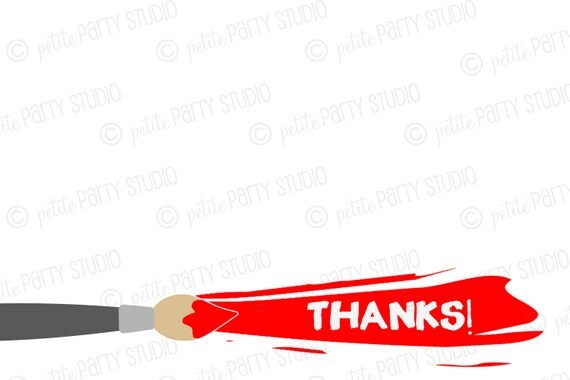 PARTY PRINTABLE - Rainbow Art Paint Party Printable Thank You Card - Petite Party Studio Il_570xn