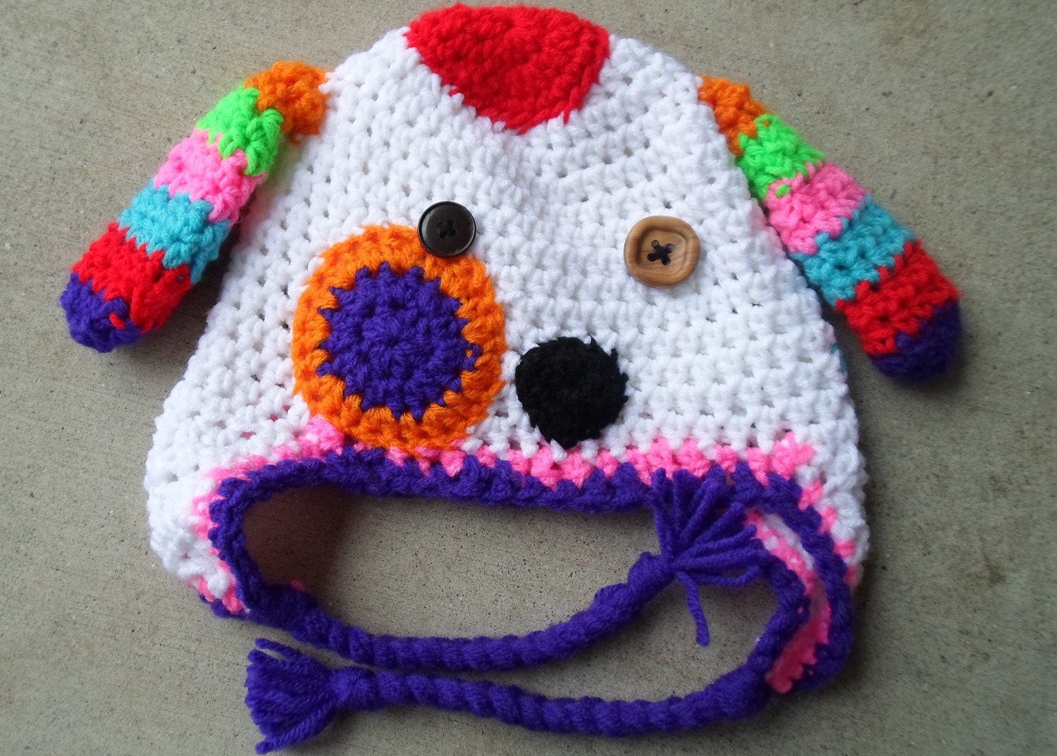 Patchwork Puppy Hat Newborn to Adult