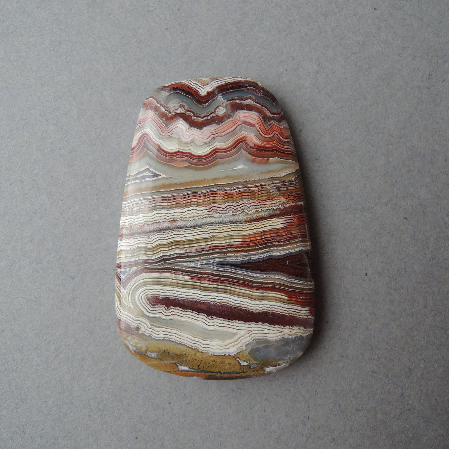 Cabochon - Crazy lace agate - 43 by 28 by 5 mm
