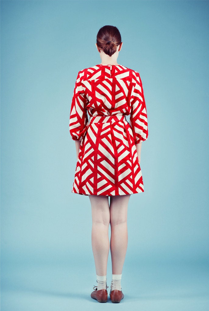 Memorial day sale, Cocktail dress, Formal dress, Party dress, Womens dress with ruffles, Bridesmaid dress, Geometric dress, On sale
