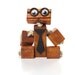 Nerd Wooden toy robot with glasses and tie, wood robot, children's toy