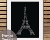 I LOVE PARIS Eiffel Tower Word Art - 8x10 Print (Featured in Black) Buy 3 and get One Free