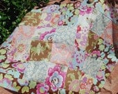 Amy Butler. COUTURE Crib Quilt. Gypsy Caravan for Rowan fabrics. Beautiful Details. QUILTED 30x40 Minky back.