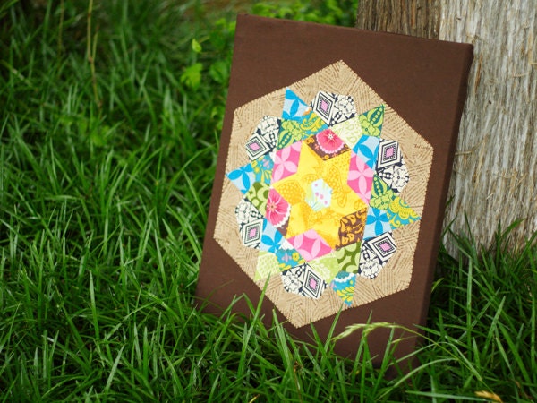 Star Blossom Stretched Fabric Wall Art