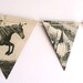 HORSES Vintage paper bunting, B & W party decoration, horse decor