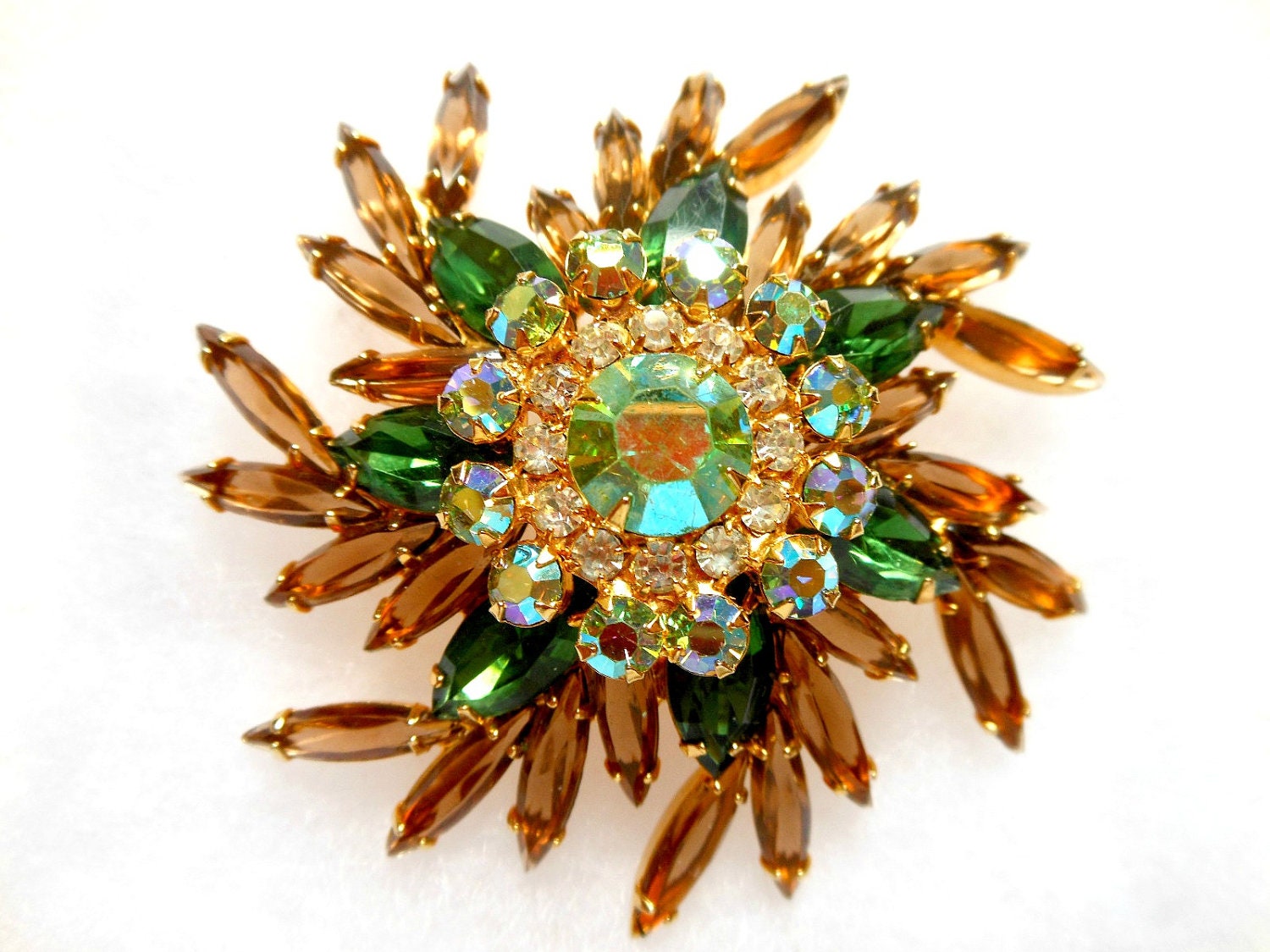 Vintage Juliana Rhinestone Brooch Pin MINT Book Piece