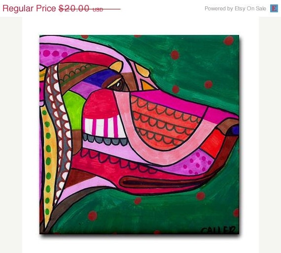 SALE ENDING - English Setter Dog Art Tile dog coasters - Dog Gifts - Black Red Yellow Ceramic Tile - Dog-Modern Abstract Print on Coaster