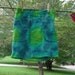 Up-cycled Little Water Goddess Tie Dyed Skirt / 5T Linen Skirt w/ Eyelet Trim Hand Dyed in Greens and Blues