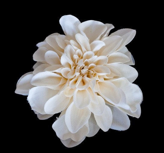 Ivory Dahlia Bridal Hair Flower Bobby Pin / Comb / Brooch