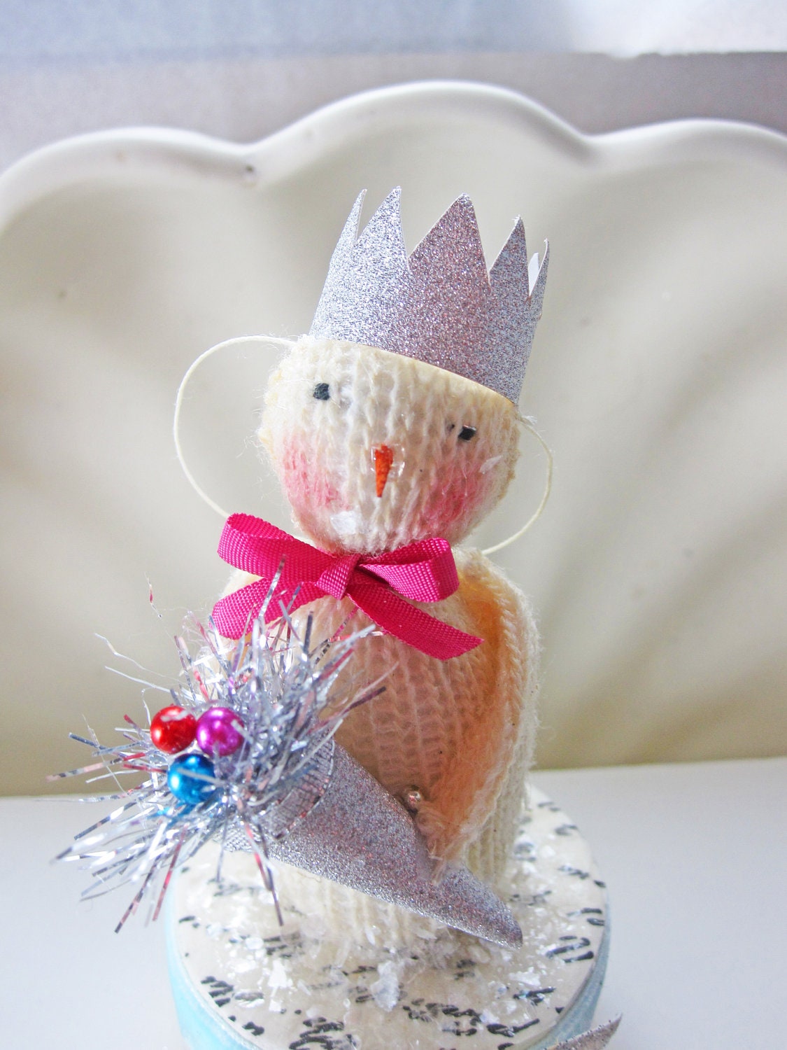 Peace on Earth Tiny Work of Art Vintage Inspired Snowman No. 4