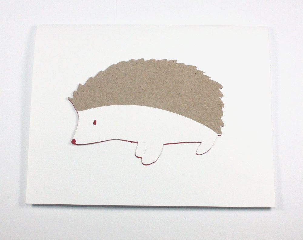 4 Blank Hedgehog Cards - small pet, thank you, birthday, sympathy, mother's day, earth day, hedgie, hog