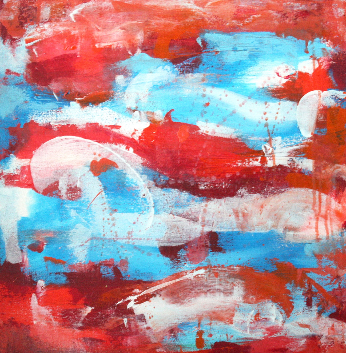 Original Painting. Abstract.  20  x 20 " FREE SHIPPING