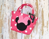 Minnie Mouse Toddler Tote - Hot Pink and Black - Can Be Personalized