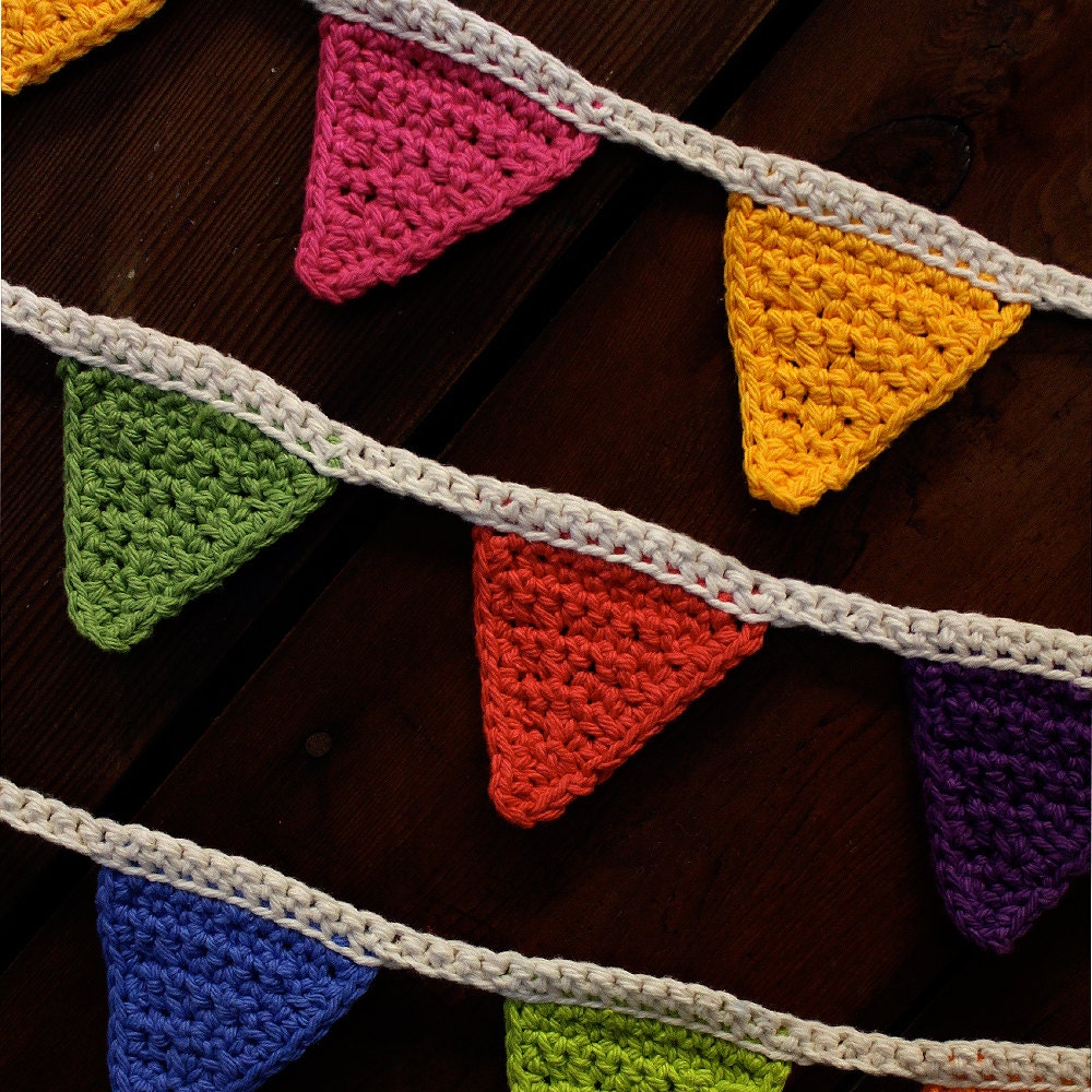 Crochet Bunting, Crochet Banner, Crochet Flags, Bunting Banner, Baby Room Decor