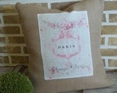 Paris - Burlap Pillow